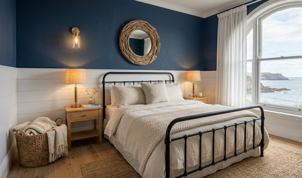 Ink Blue with White Shiplap