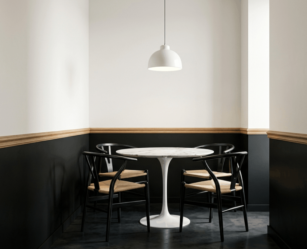 Black Half-Wall (Two-Tone Paint)