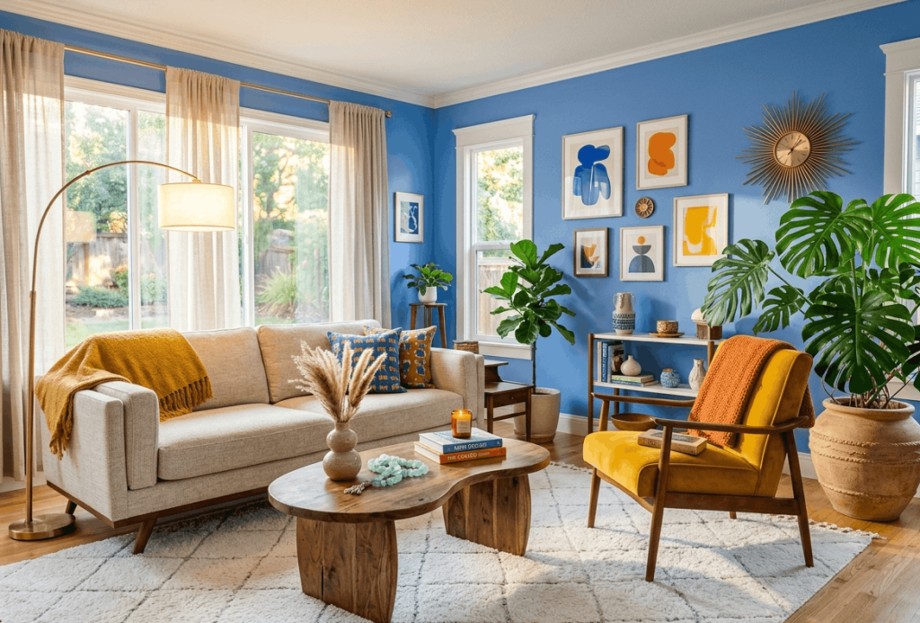 Blue and Mustard Yellow Contrast