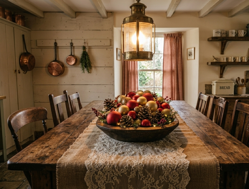 Burlap & Lace Table Runner