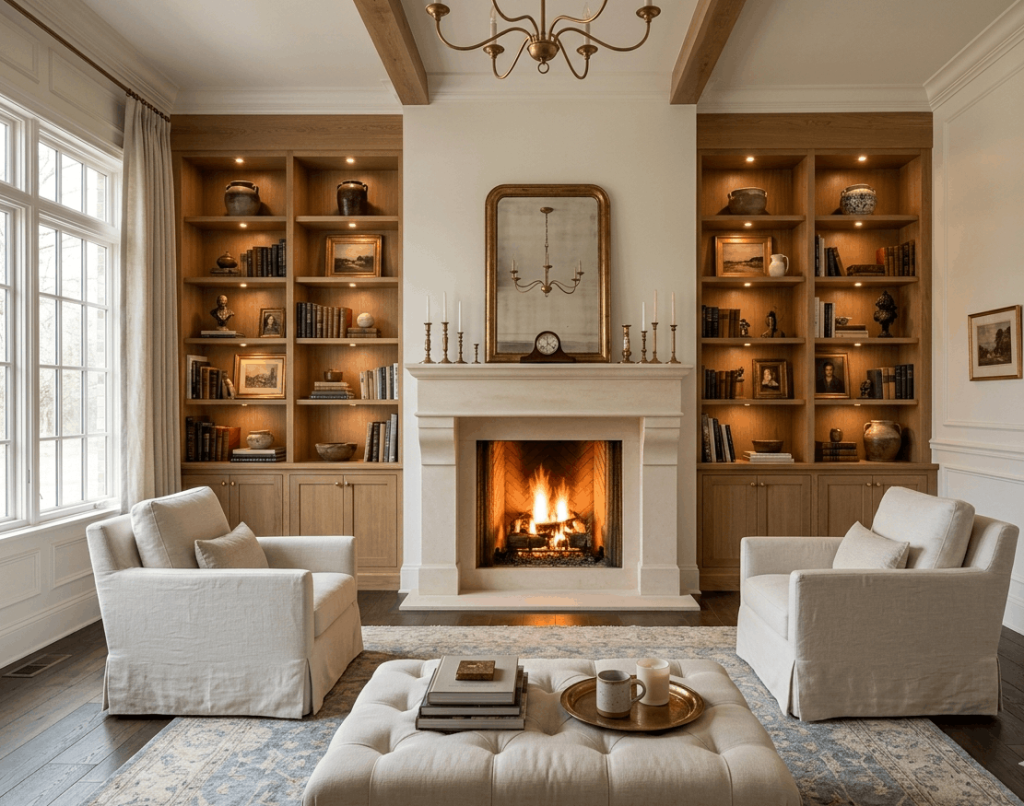 Double-Duty Fireplace Wall