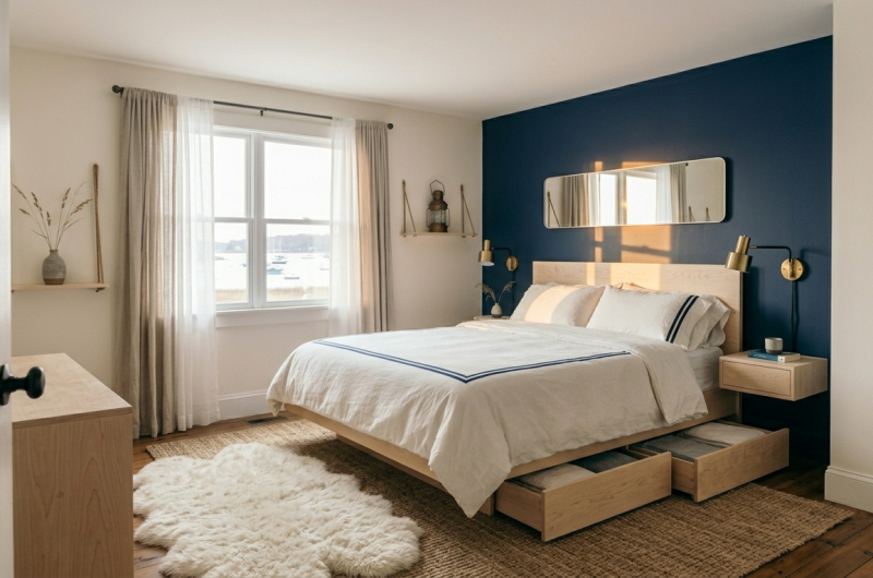 15 Dark Blue Coastal Bedroom Ideas