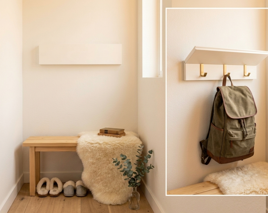 Layer a Sheepskin Over a Small Bench