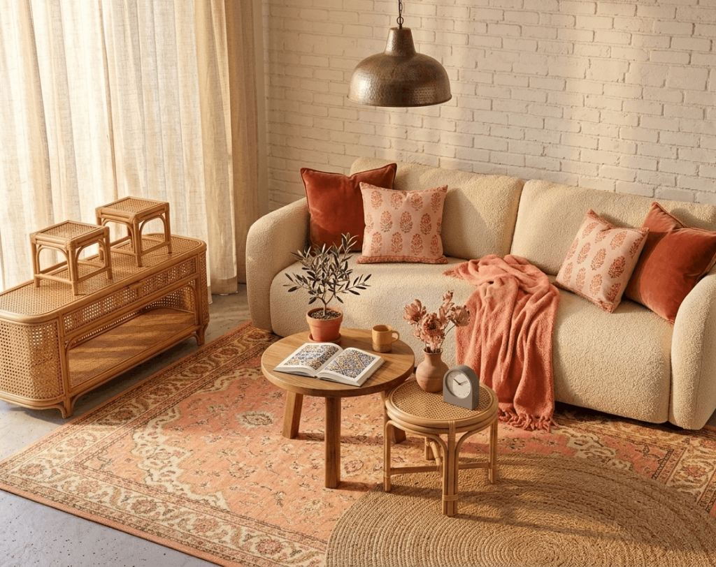 Layered Pink & Orange Textiles
