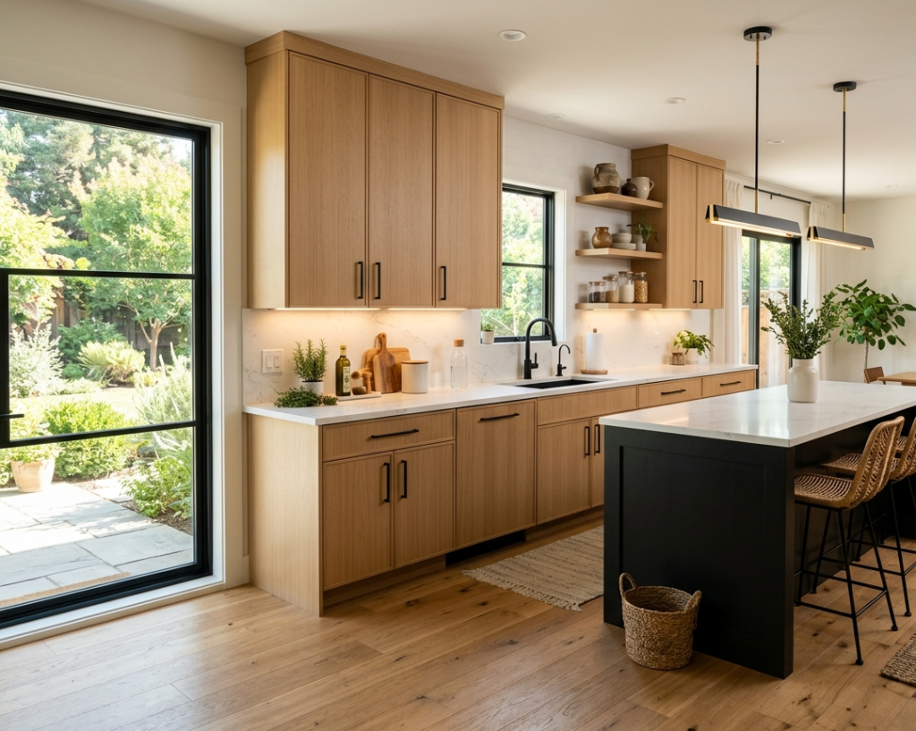 Light Oak with Matte Black Accents