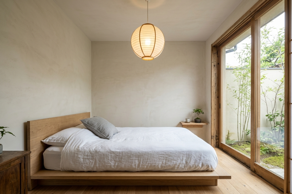 Low-Profile Platform Bed with No Footboard