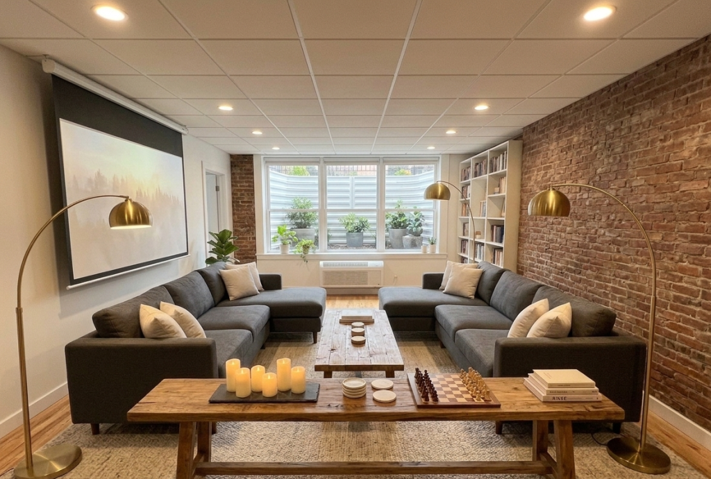 Sectional with a Large Area Rug Underneath