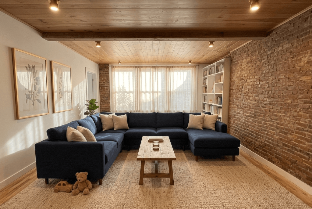 Sectional with a Swing-Arm Reading Lamp