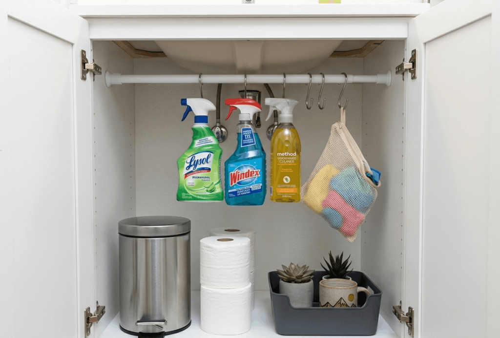 Tension Rod Under-Sink Storage