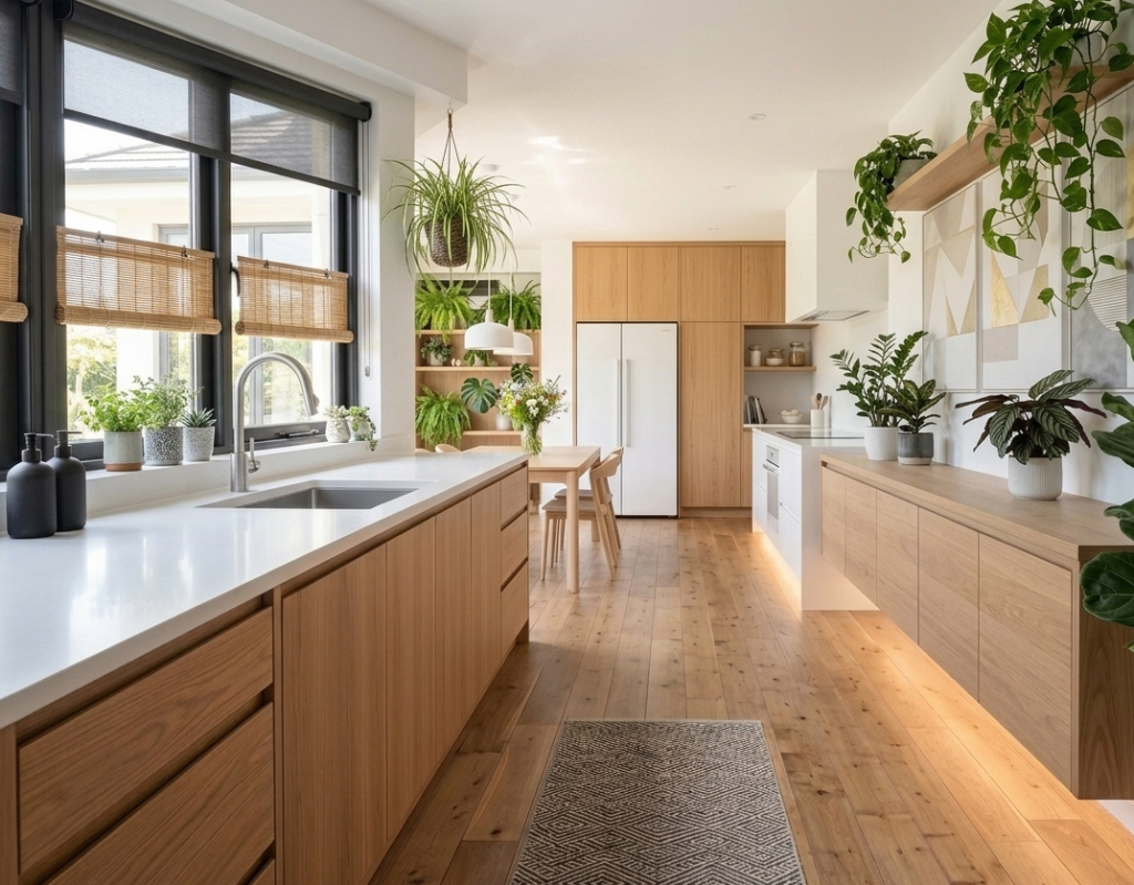  Unstained Natural Oak with Plants