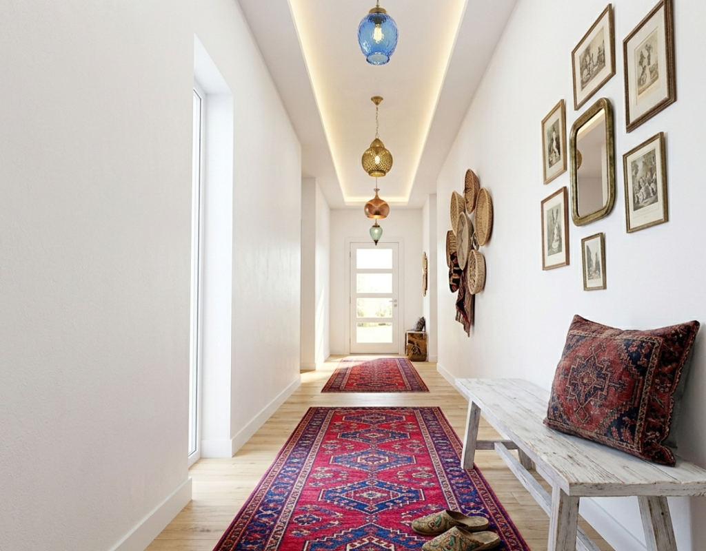 Use a Bright Runner Rug to Define the Space