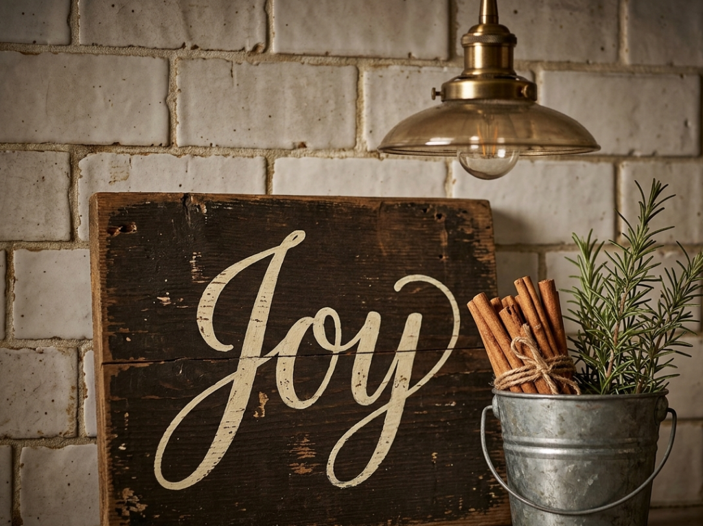 Vintage Wooden Sign with a Christmas Saying