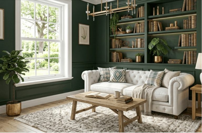 12 Dark Green Living Room Ideas