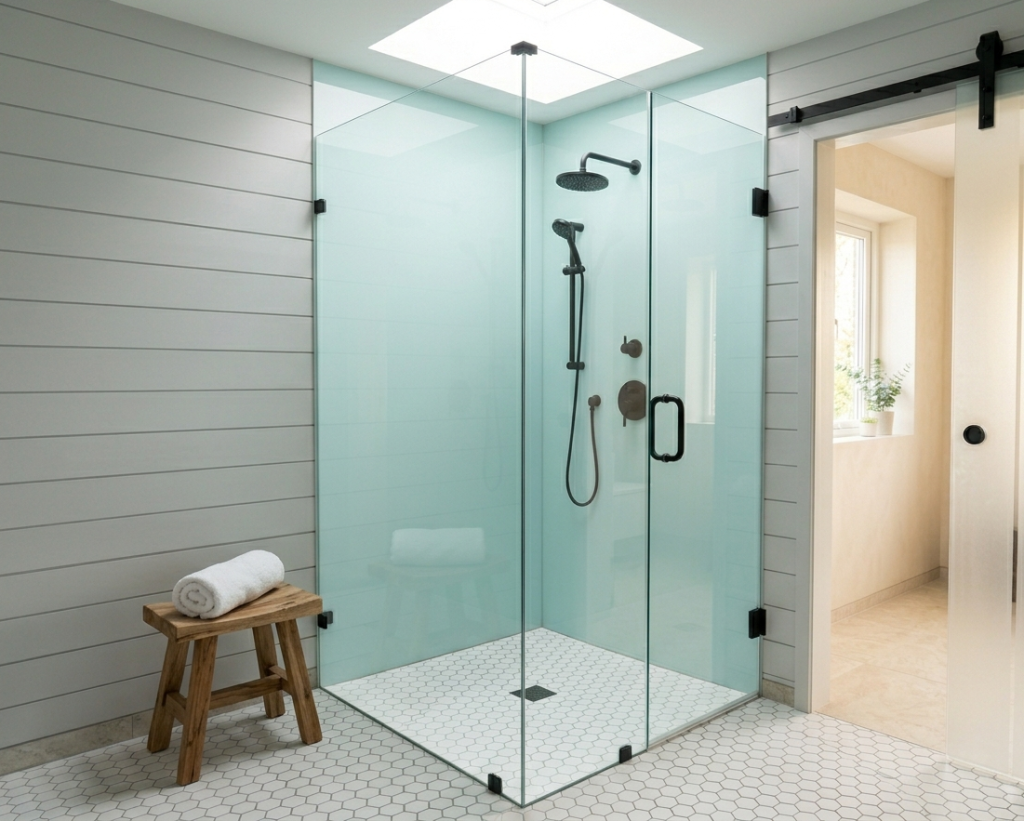 Add a Glass Corner Shower Enclosure
