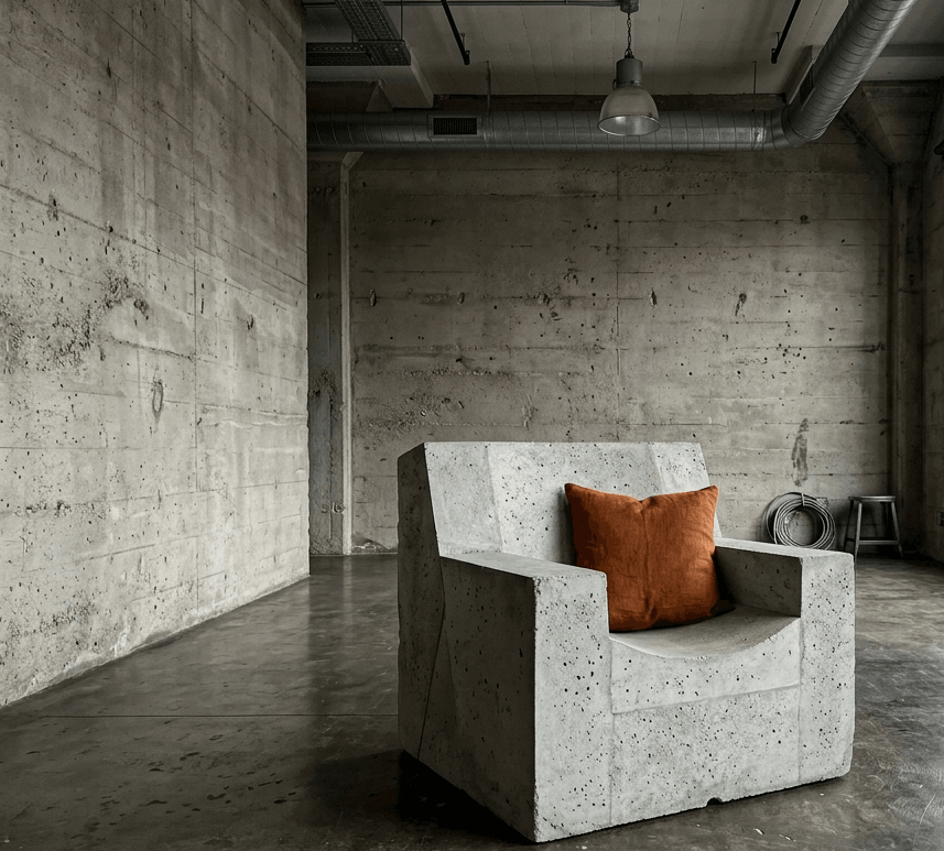 Brutalist Concrete Armchair