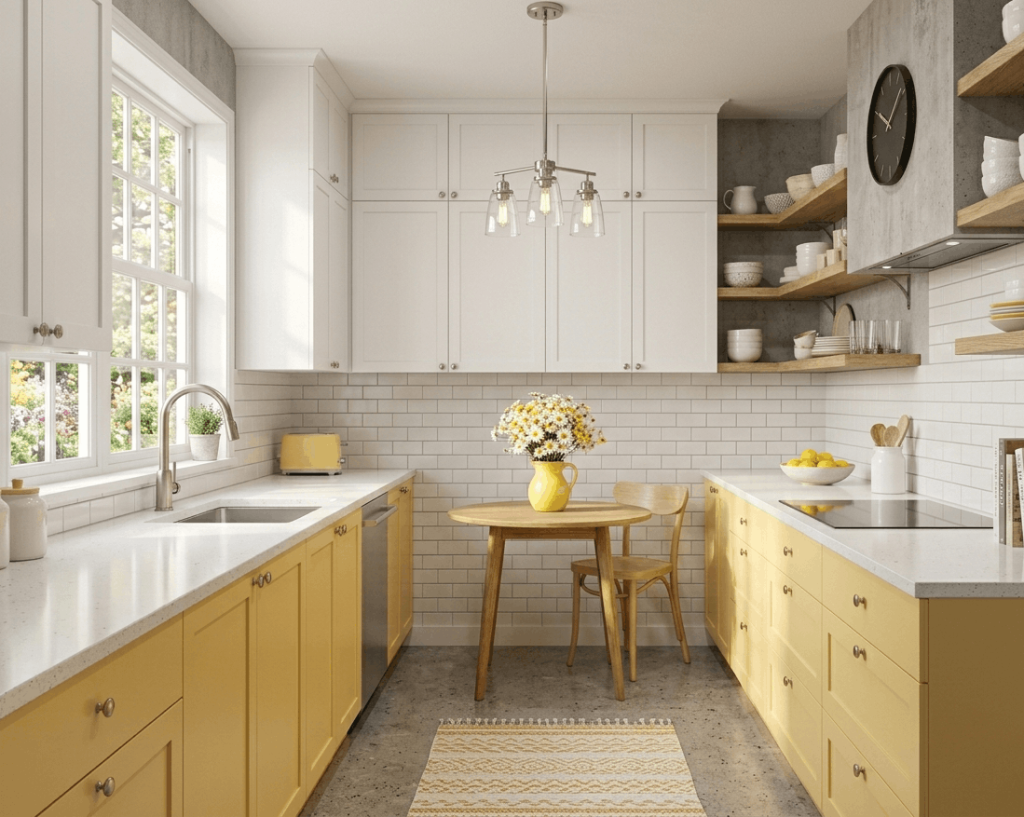 Butter Yellow and Crisp White