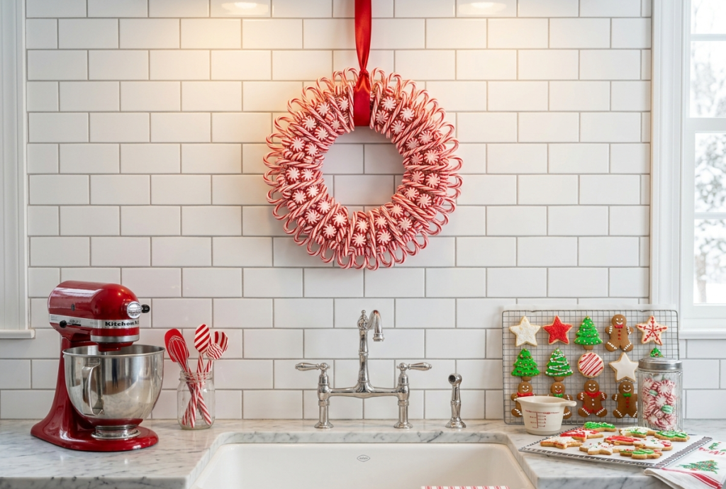  Candy Cane & Peppermint Wreath
