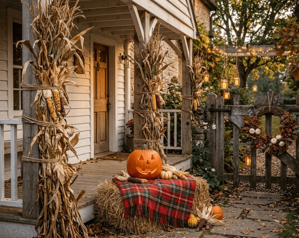 Corn Stalks and Hay Bales
