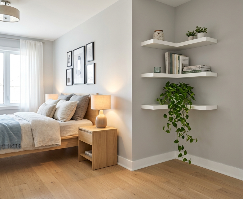 Corner Floating Shelves Triple Level