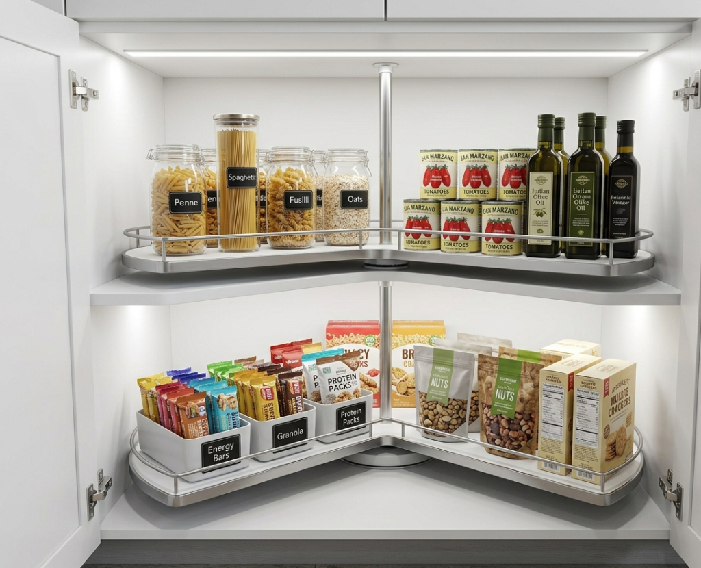 Corner Pantry Cabinet with Lazy Susan