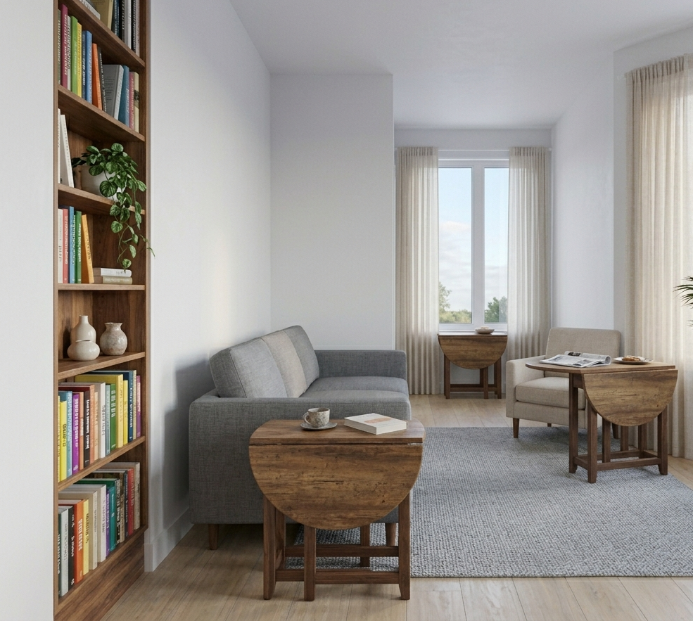 Drop-Leaf Table as Coffee Table