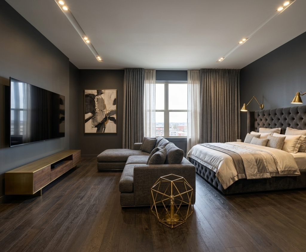 Floating “Bed Island” Layout