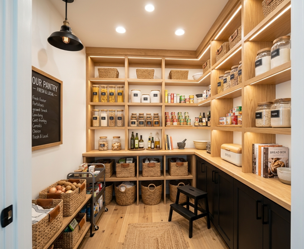 Floor-to-Ceiling Open Shelving