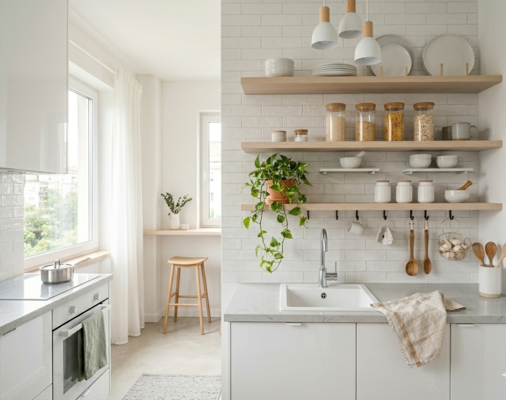 Go for Light Colours and High-Gloss Surfaces