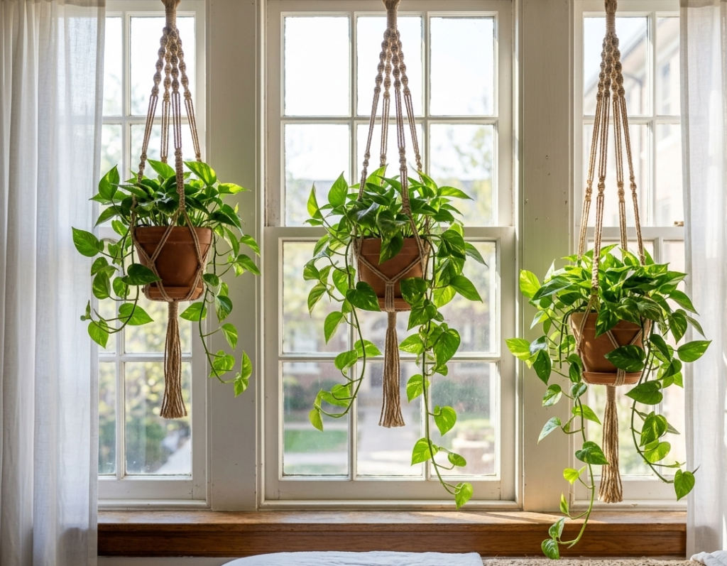 Hanging Macramé Plant Corner