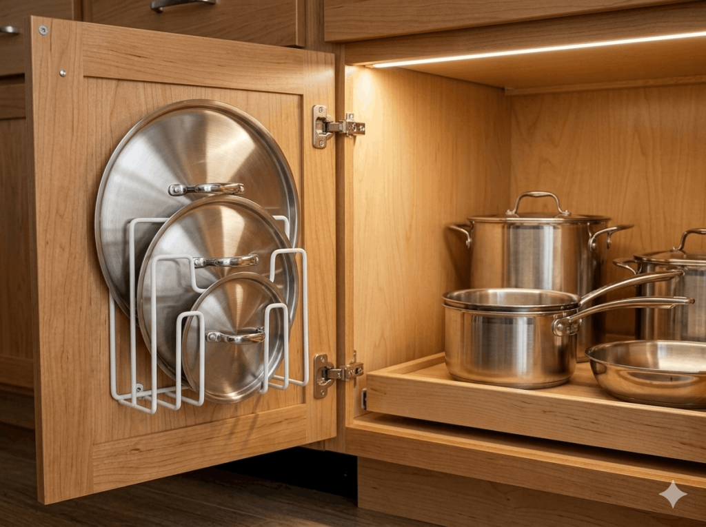 Lid Organizer Inside Cabinet Door