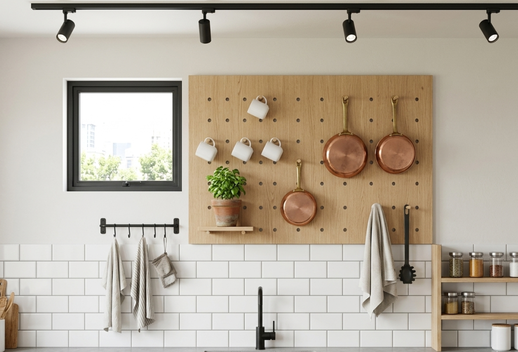 Pegboard Kitchen Wall