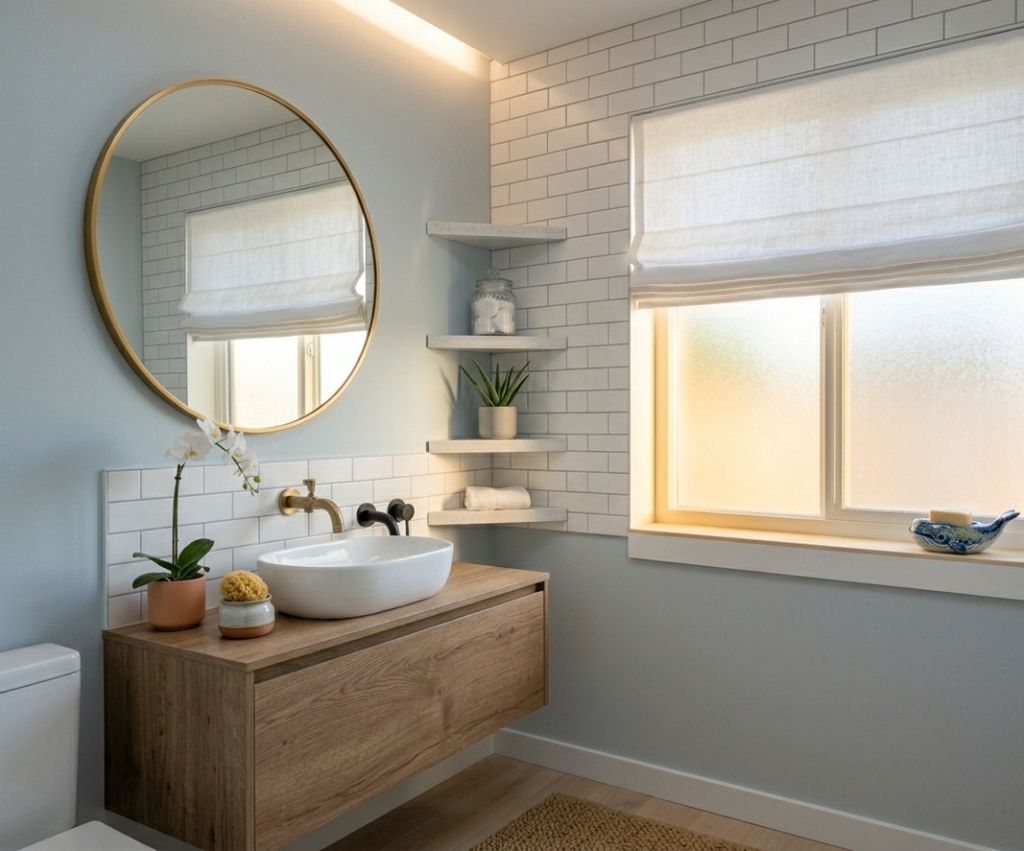 Replace Curtains with a Roman Shade