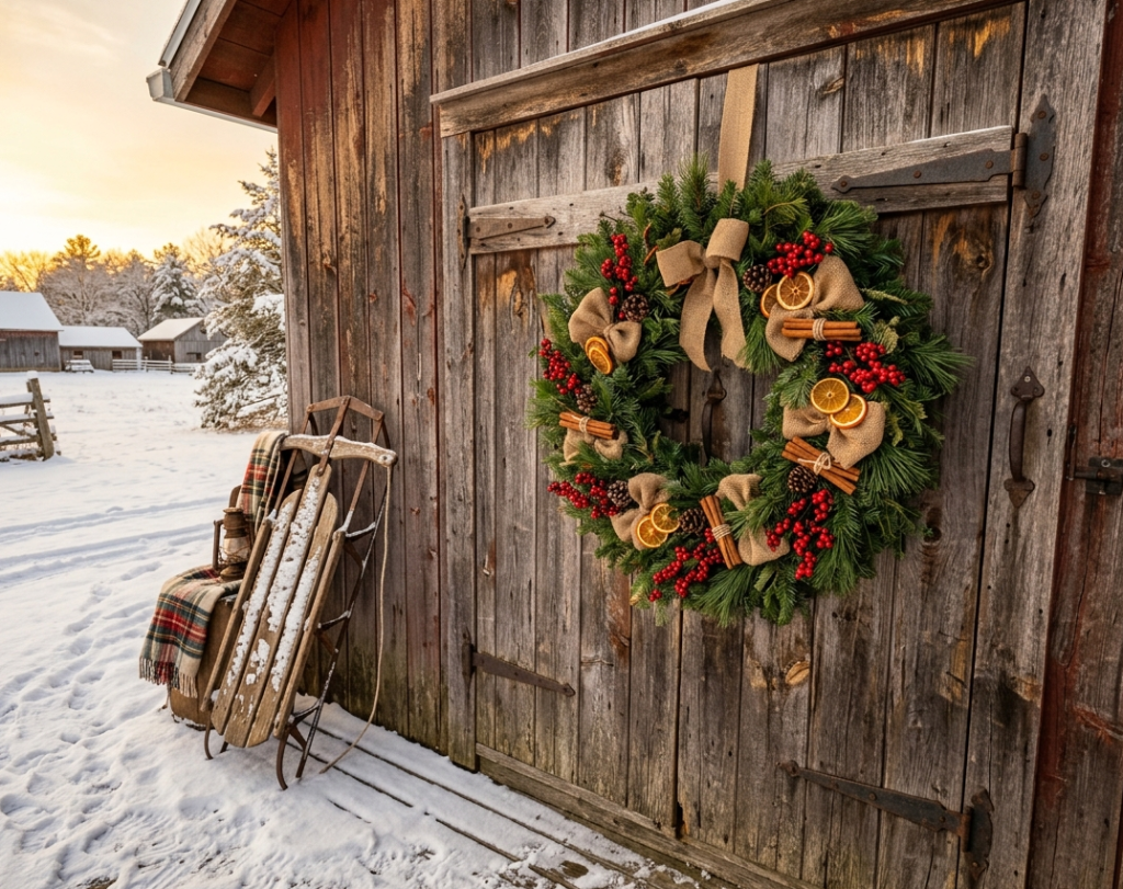 Rustic Burlap & Cinnamon Stick Wreath