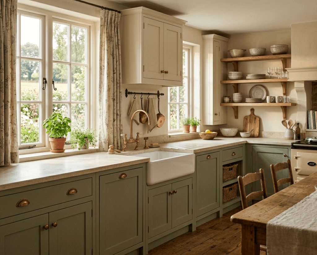 Sage Green and Soft Cream