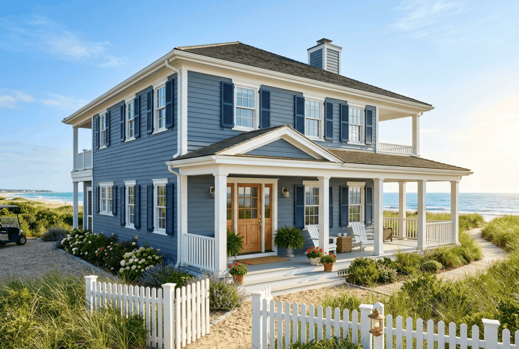  Slate Blue with Navy Shutters