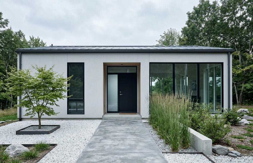 Snow Grey with Black Window Frames