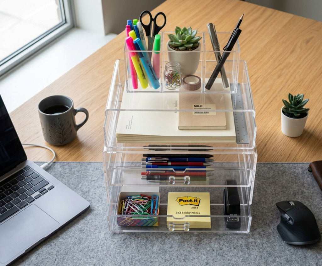 Stackable Acrylic Desk Organizers
