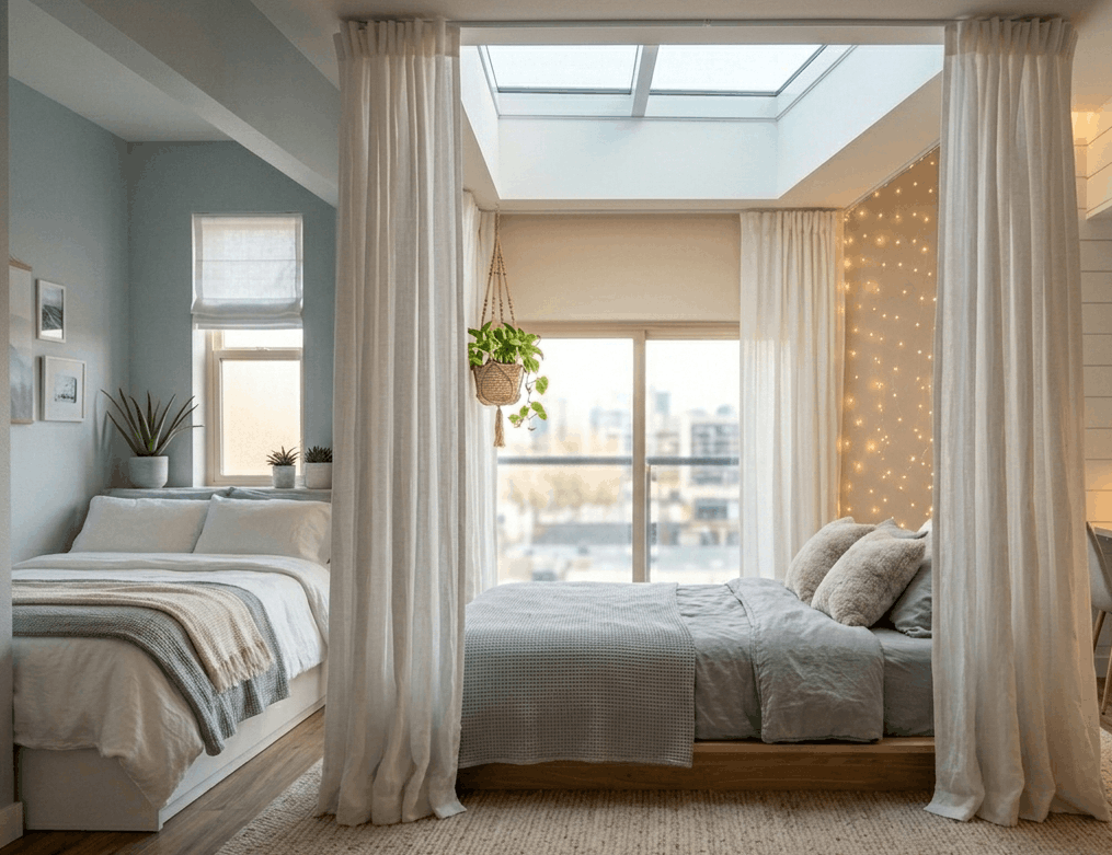 The Canopy Bed Curtain Divide