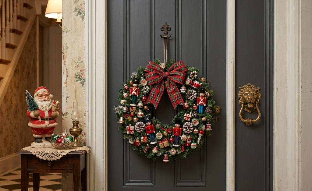 Toy Soldier & Miniature Ornament Wreath