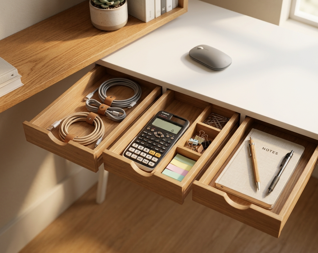 Under-Shelf Floating Drawers