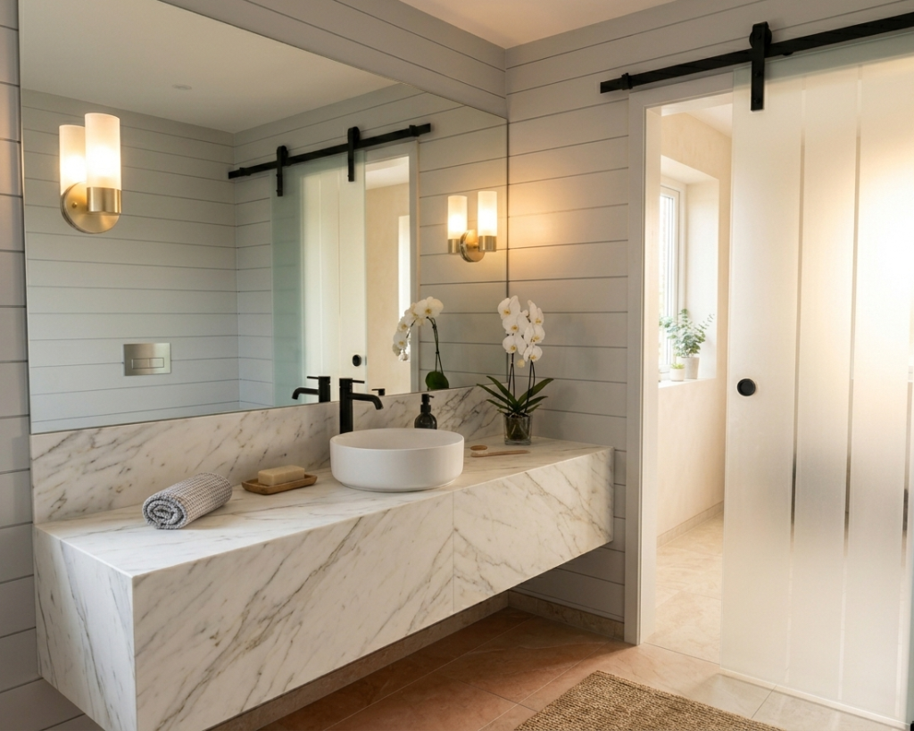 Use Oversized Mirrors to Double Depth