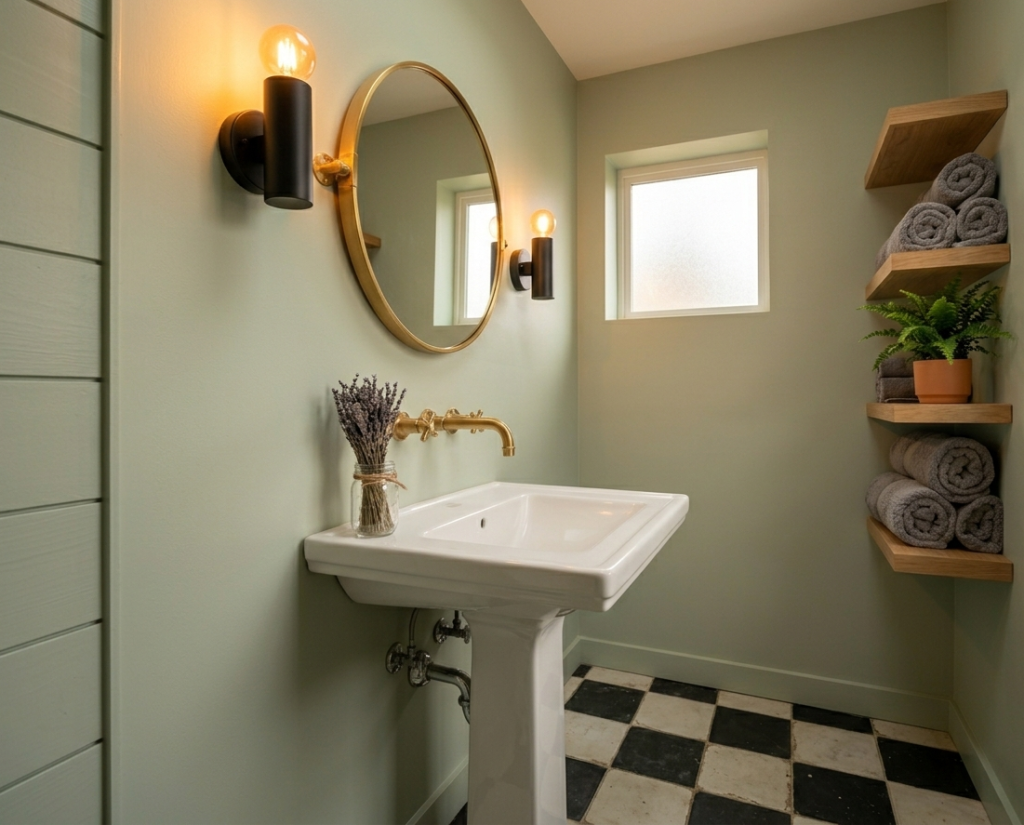 Use a Pocket-Sized Pedestal Sink