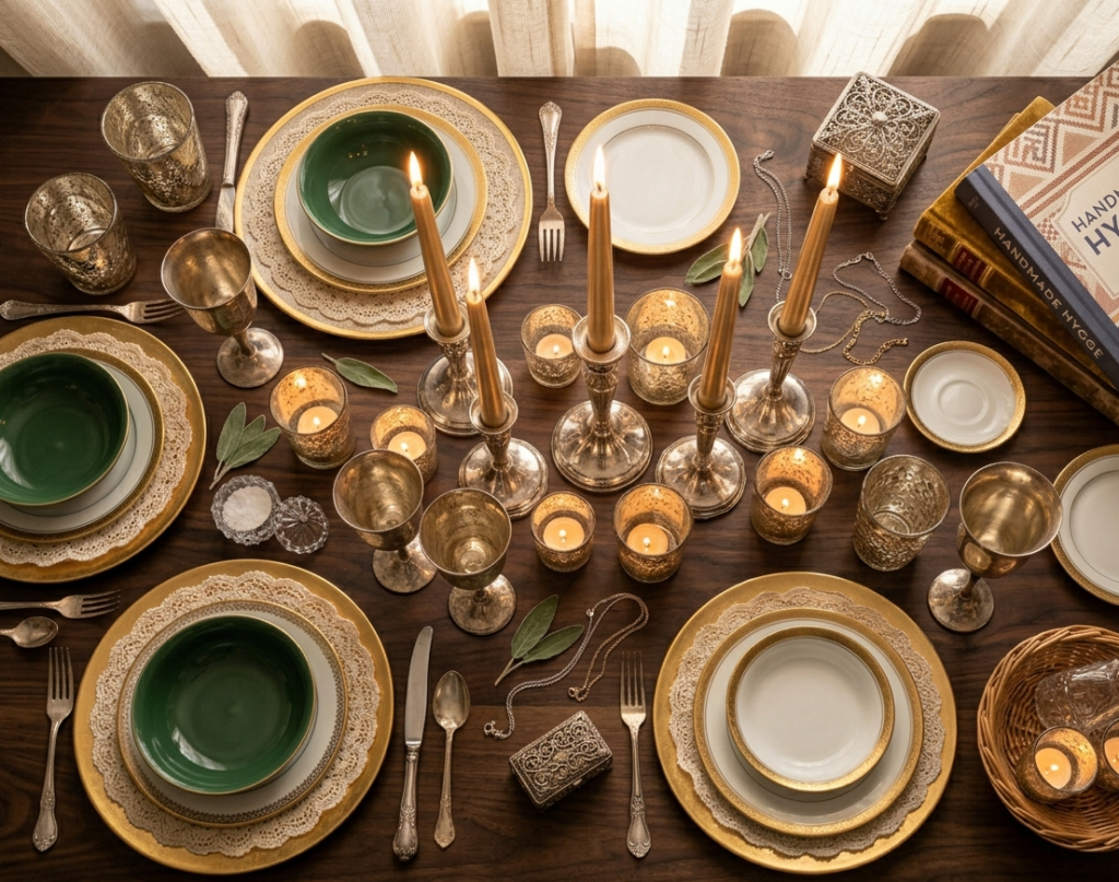 Vintage Silver and Gold Table