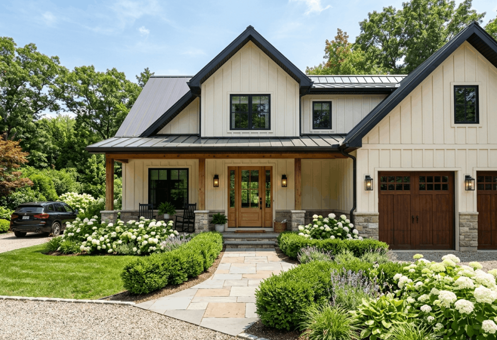 Warm White with Natural Wood Accents