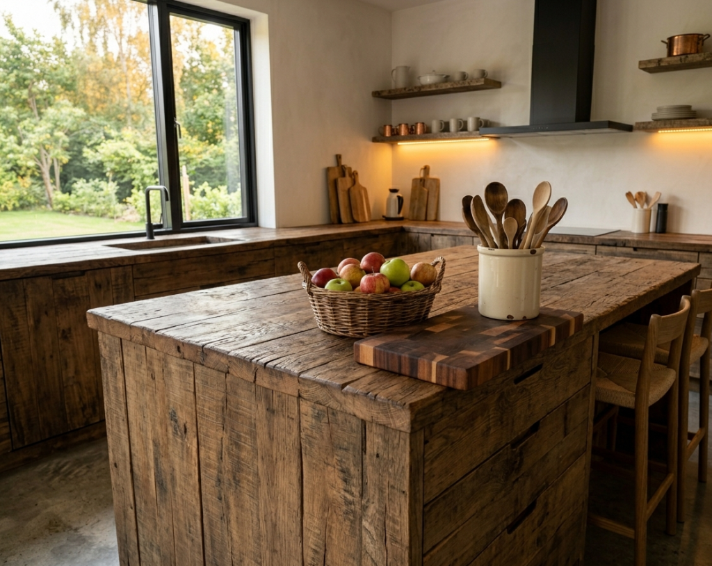 Wooden Bread Board & Crock