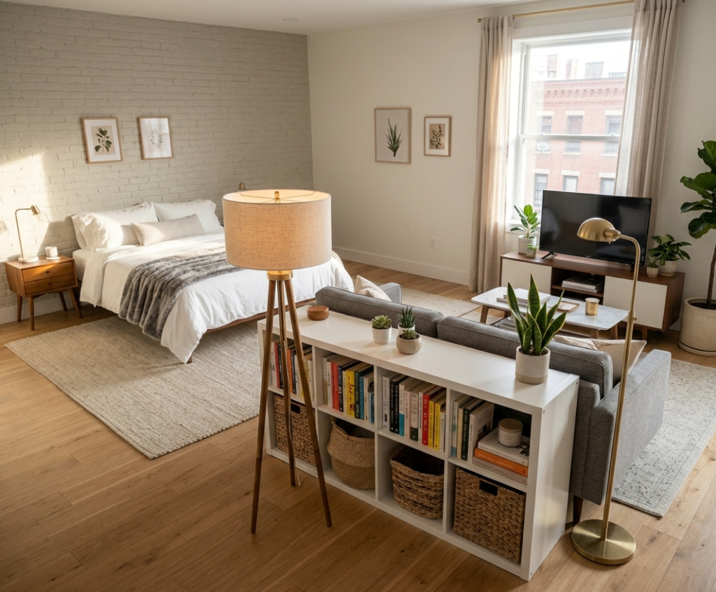 Zone It with a Bookshelf Divider