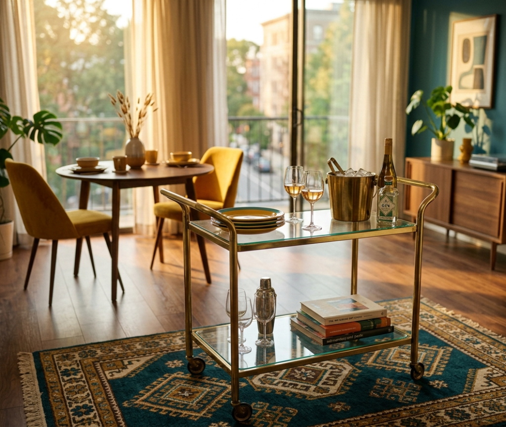 Bar Cart as a Movable Dining Station