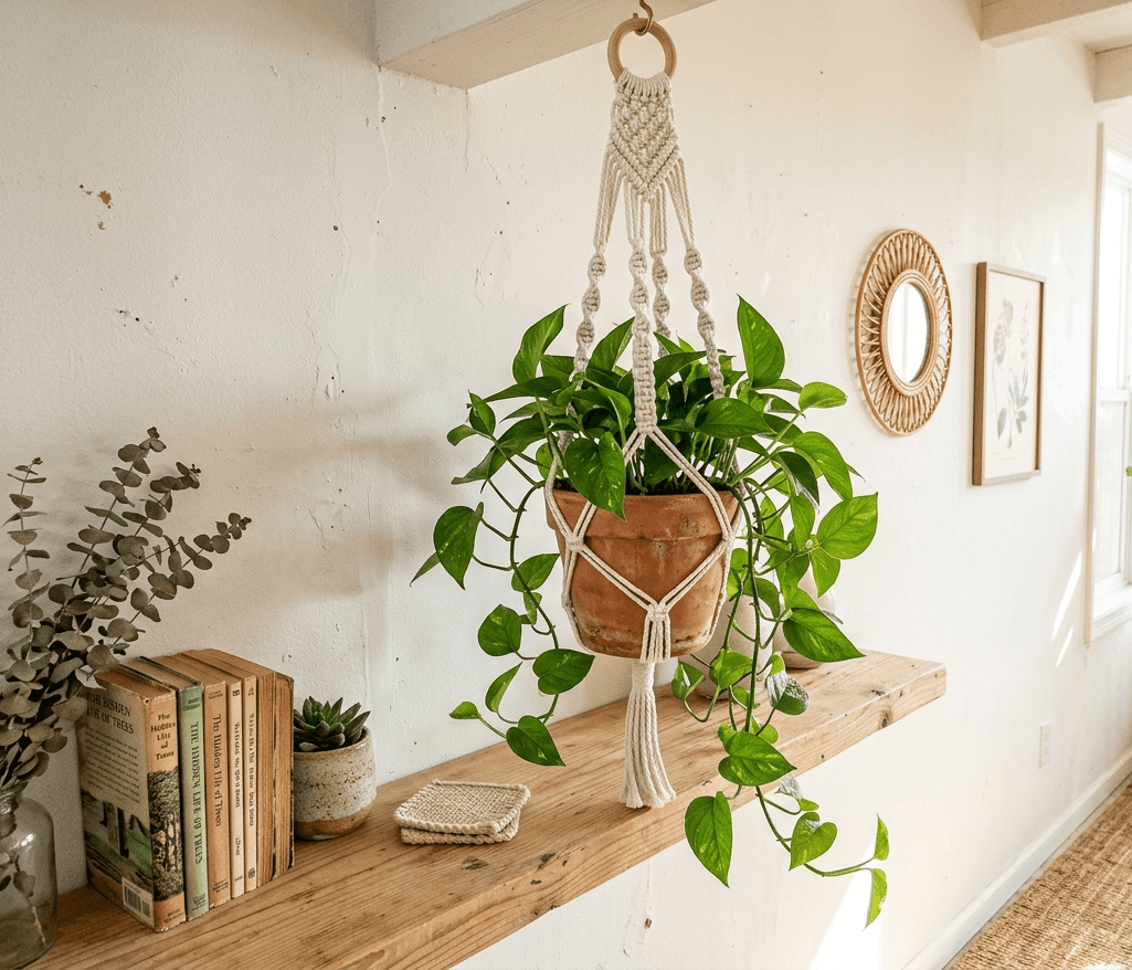 Craft Hanging Planters from Macrame