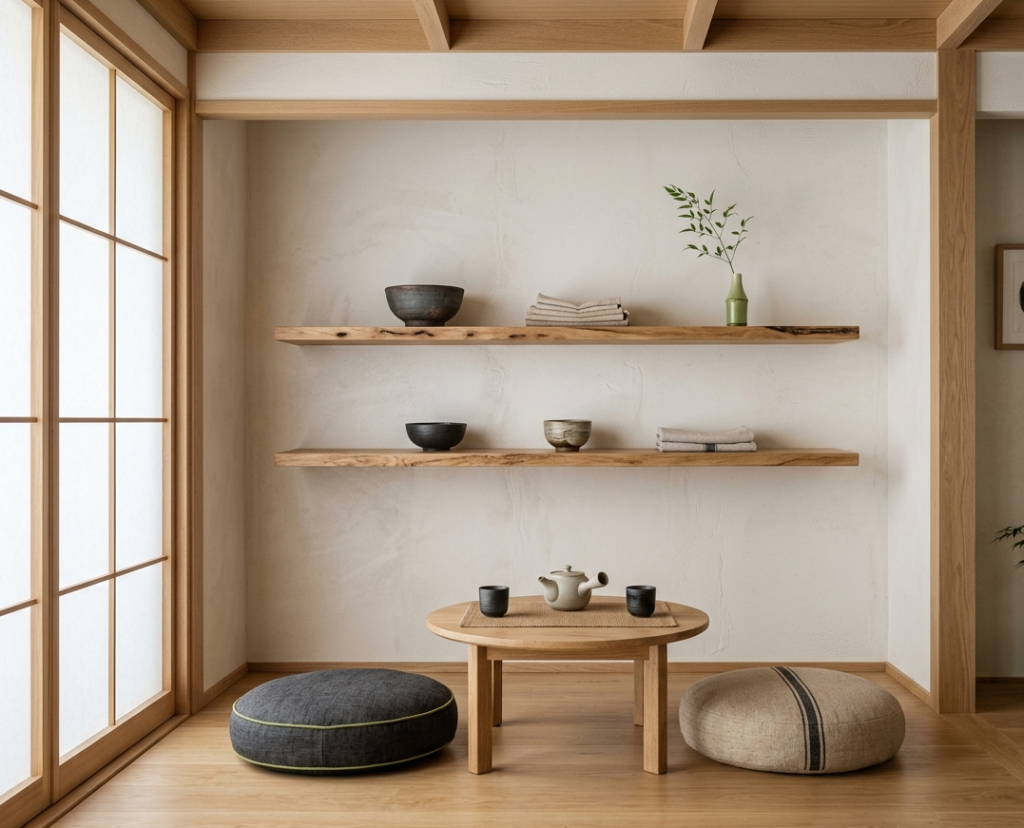 Floating Shelves as a Sideboard