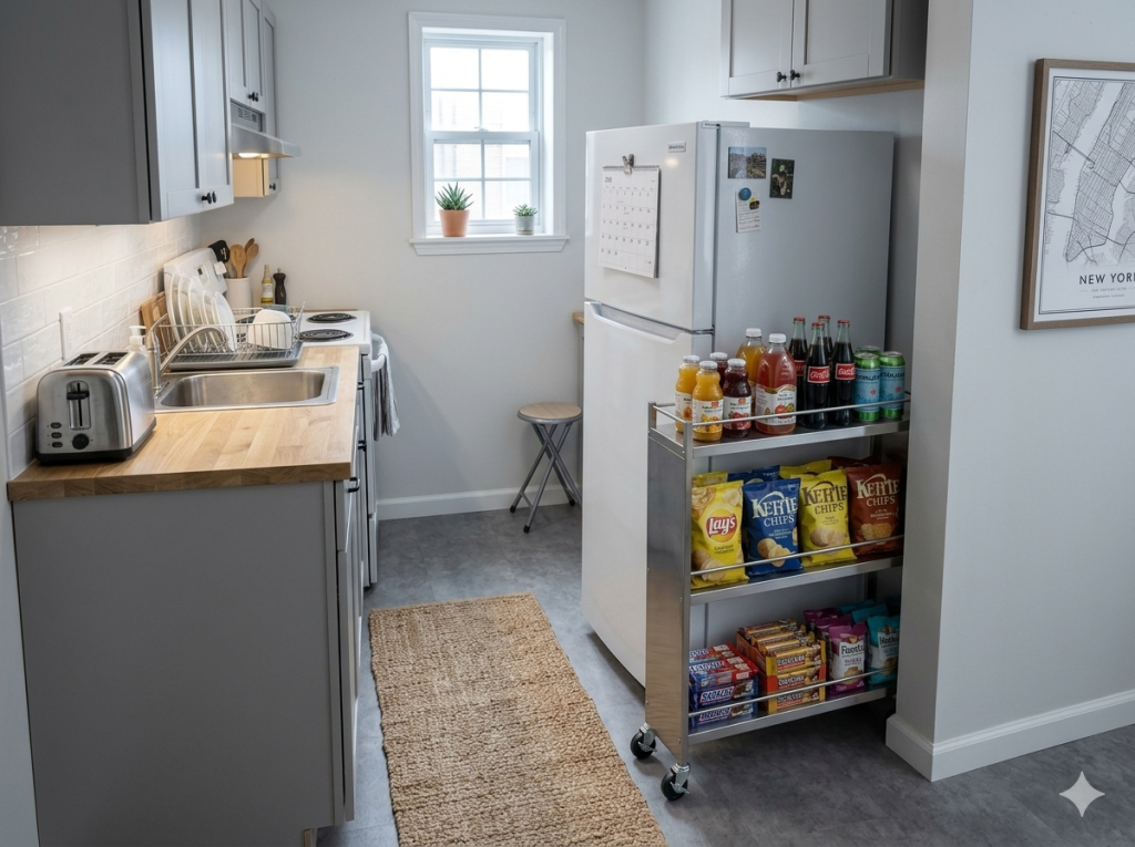 Rolling Cart Hidden Pantry